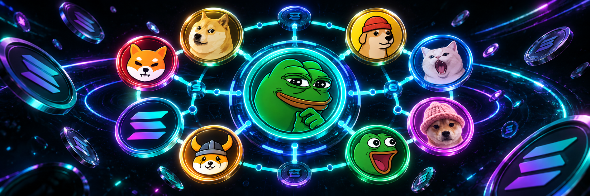 ZPEPE neon meme network banner